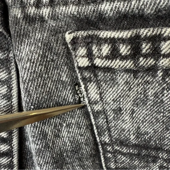 Vintage Levis Jeans Mens 34x34 (Fits 32x27) Gray Acid Wash 505 80s - Picture 10 of 12